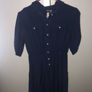 Navy button up dress
